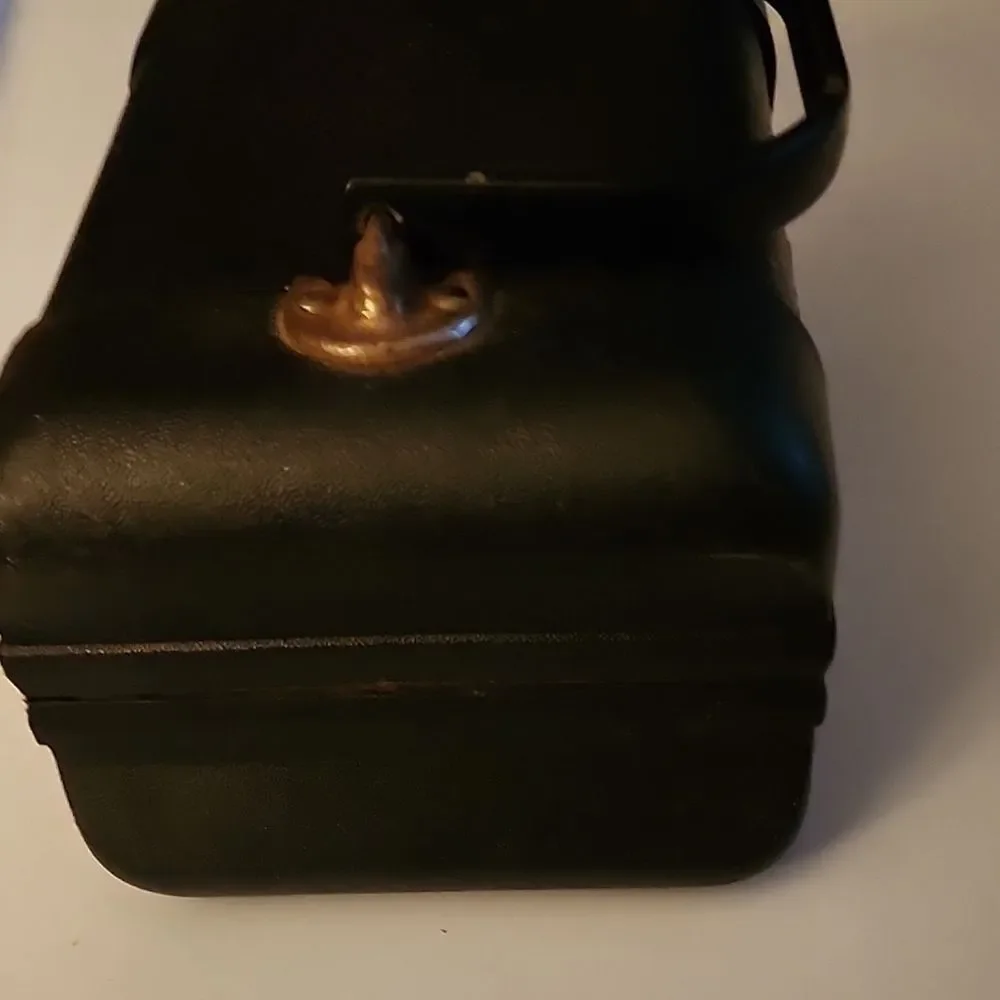 Vintage Black Handbag with Gold Accents